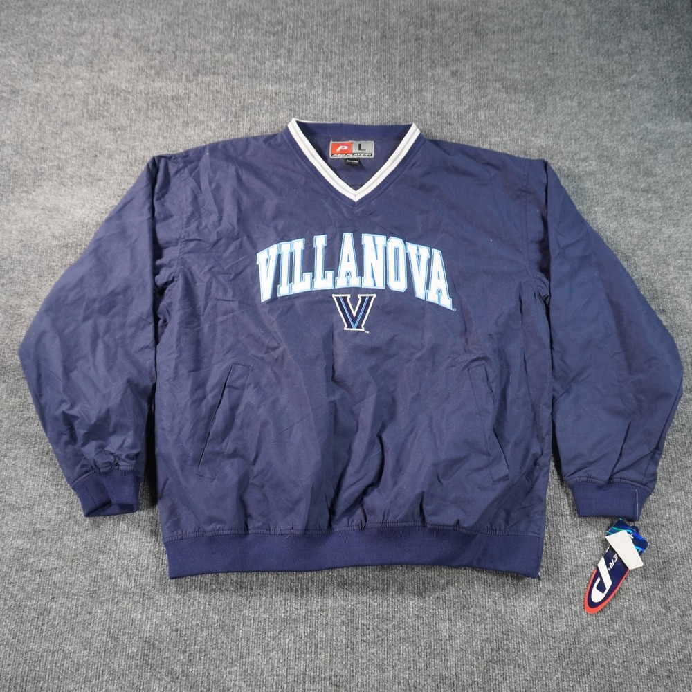 Vintage Pro Player Villanova Windbreaker Mens Large Navy Wildcats Logo V-Neck
